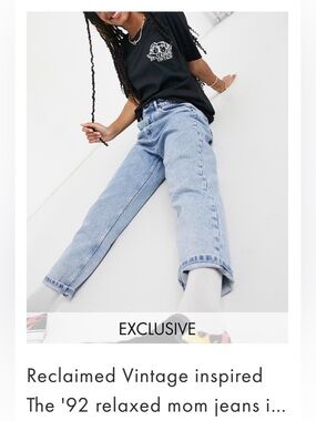 Reclaimed Vintage Light Blue Relaxed Mom Jeans